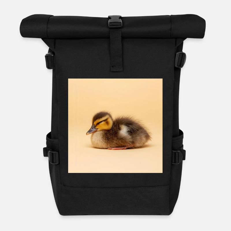 Goldenes Küken auf cremefarbenem Hintergrund - Rolltop Rucksack - Schwarz