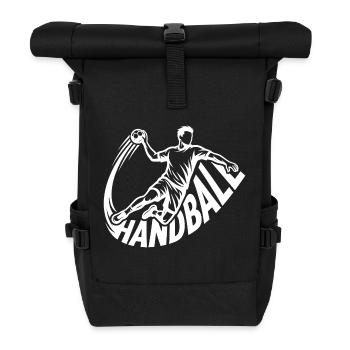 Handball Handballer Handballspieler - Rolltop Rucksack - Schwarz - Vorne
