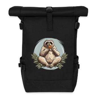 Sloth Snack Zen - Roll Top Backpack - black - Front