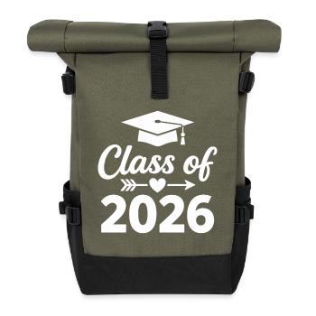 PROMOTION 2026 Diplômés Études de Fin d’Études - Sac à dos roll top - olive/noir - Devant