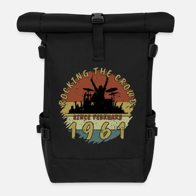 65. Geburtstag Rocking the crowd DRM 02/1961 - Rolltop Rucksack - Schwarz