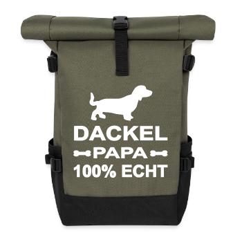 Dackel - Rolltop Rucksack - Olive/Schwarz - Vorne