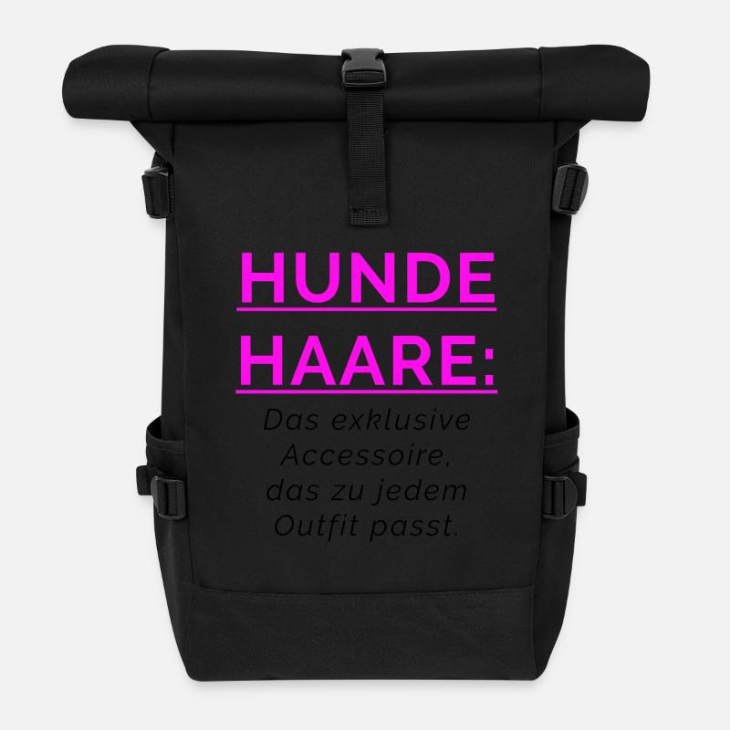 HUNDEHAARE - Accessoire das zu jedem Outfit passt. - Rolltop Rucksack - Schwarz