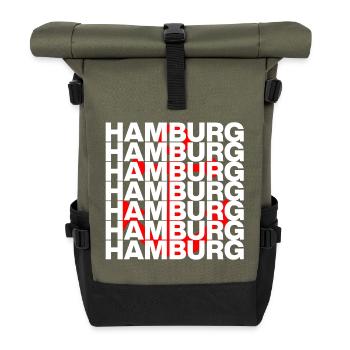 HAMBOURG LIEBE HH HAFENPOWER ANKER NORDDEUTSCH - Sac à dos roll top - olive/noir - Devant