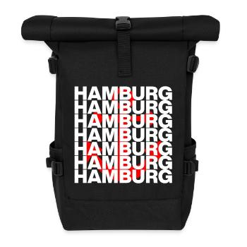 HAMBURG LIEBE HH HAFENPOWER ANKER NORDDEUTSCH - Roll Top Backpack - black - Front