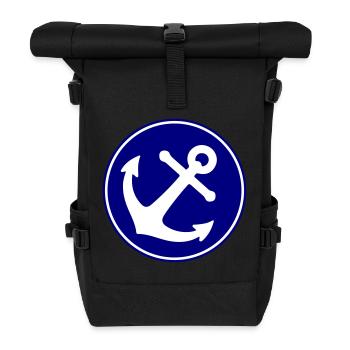 Anker Symbol - Rolltop Rucksack - Schwarz - Vorne