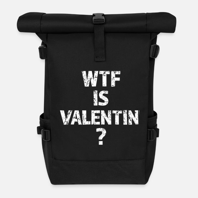 WTF Is Valentin - Roll Top Backpack - black