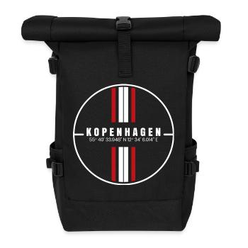 Copenhagen Coordinates - Roll Top Backpack - black - Front
