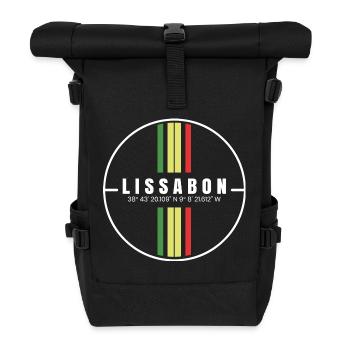 Lisbon Coordinates - Roll Top Backpack - black - Front