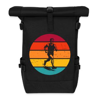Frisches Running Motiv für Rennen - Rolltop Rucksack - Schwarz - Vorne