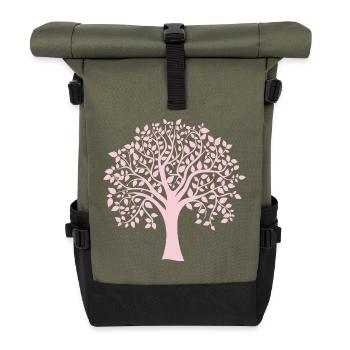 Icon Pink Jumbo Tree Print Silhouette - Roll Top Backpack - olive/black - Front
