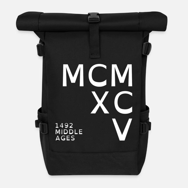 1995_COMPANY_white - Roll Top Backpack - black