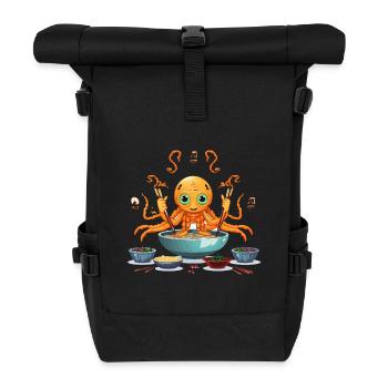 Small tentacle in ramen soup - Roll Top Backpack - black - Front