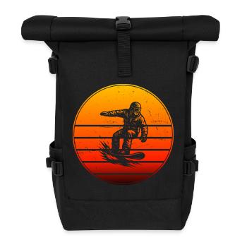 Klares Snowboard Motiv für jeden Tag - Rolltop Rucksack - Schwarz - Vorne