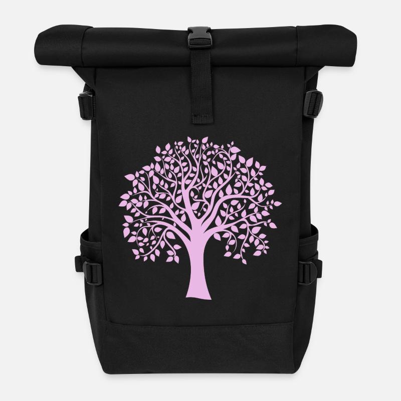 Icon Lila-Jumbo-Baum-Print-Silhouette - Rolltop Rucksack - Schwarz