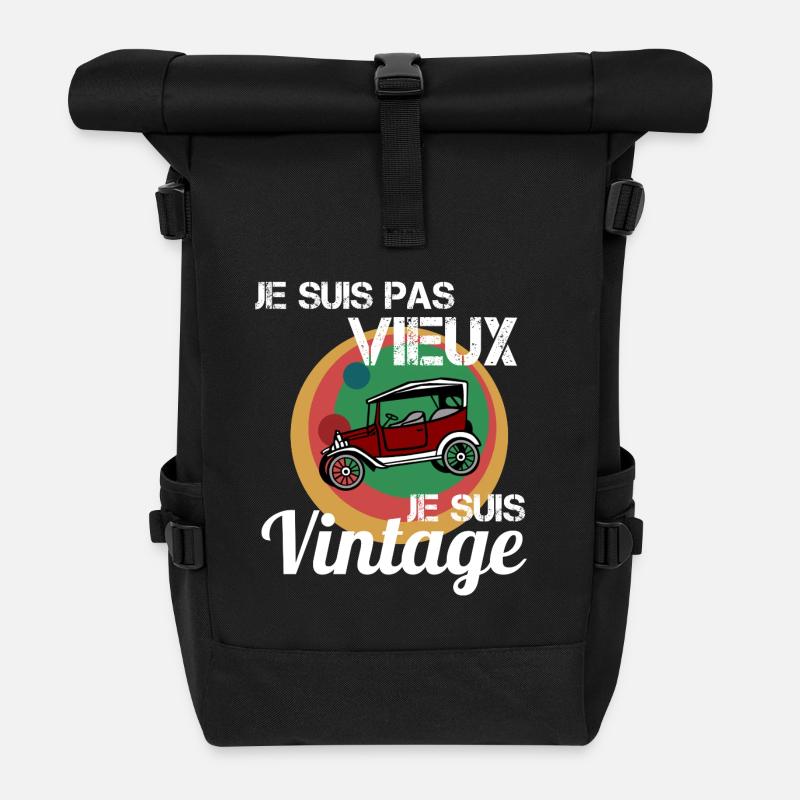 Ich bin kein altes Oldtimer-Auto - Rolltop Rucksack - Schwarz