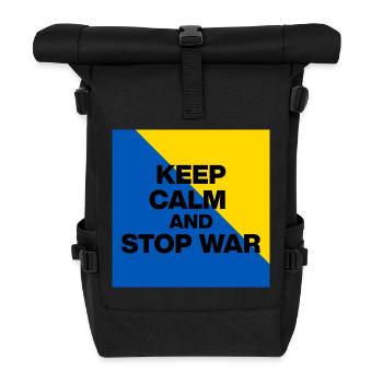 KEEP CALM AND STOP WAR! UKRINE PEACE NOW FCK RSS - Roll Top Backpack - black - Front