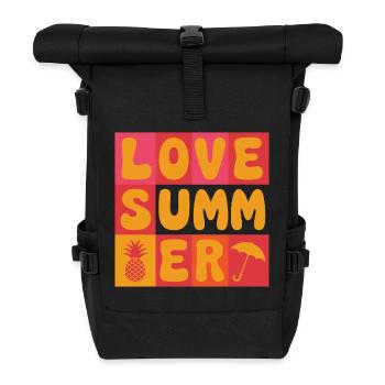 Love Summer - Roll Top Backpack - black - Front