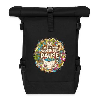 I'm only here for the break – coffee - Roll Top Backpack - black - Front