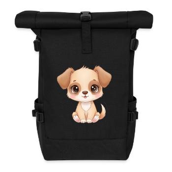 Süßer Welpen Charme - Rolltop Rucksack - Schwarz - Vorne