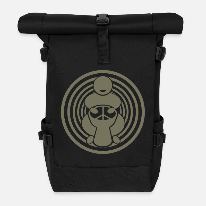 Djembe Player - Roll Top Backpack - black