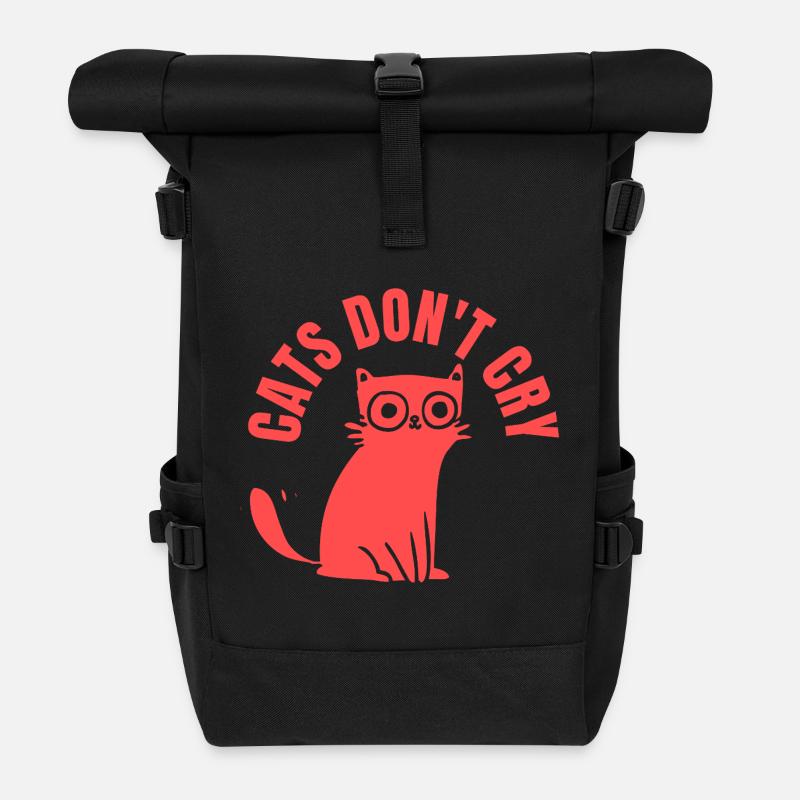 Les chats ne pleurent pas Chat stylé graphique » - Sac à dos roll top - noir