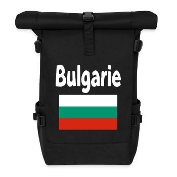 Bulgaria Flag and Bold Typography - Roll Top Backpack - black - Front