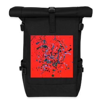 orange_mel - Roll Top Backpack - black - Front