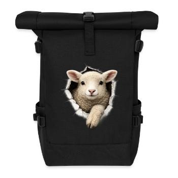 Lamm aus dem Loch  - Rolltop Rucksack - Schwarz - Vorne