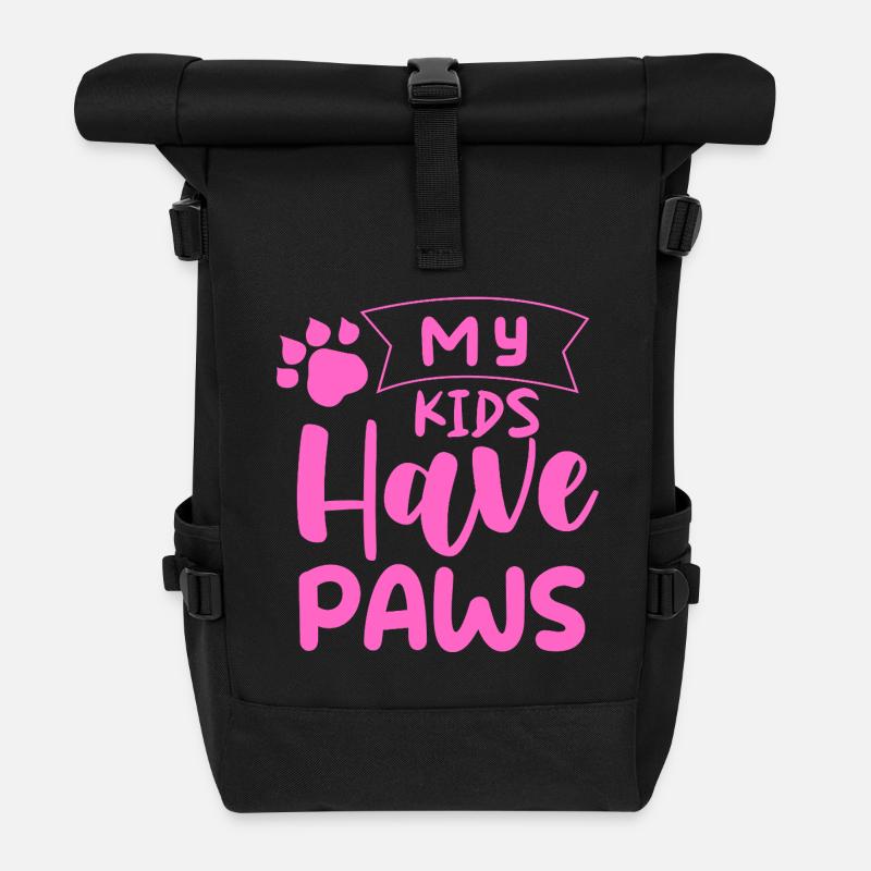 my_kids_have_paws - Sac à dos roll top - noir