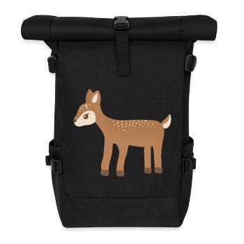 Fawn Dots Waldcharme - Rolltop Rucksack - Schwarz - Vorne