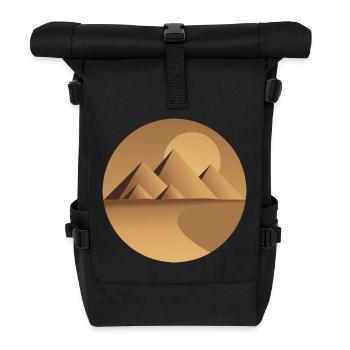 Wüstensonne-Pyramidenkreis - Rolltop Rucksack - Schwarz - Vorne