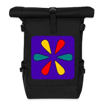DESIGN. KUNST. PAPA. MAMA. MODERN. GEEK. VINTAGE. - Rolltop Rucksack - Schwarz - Vorne