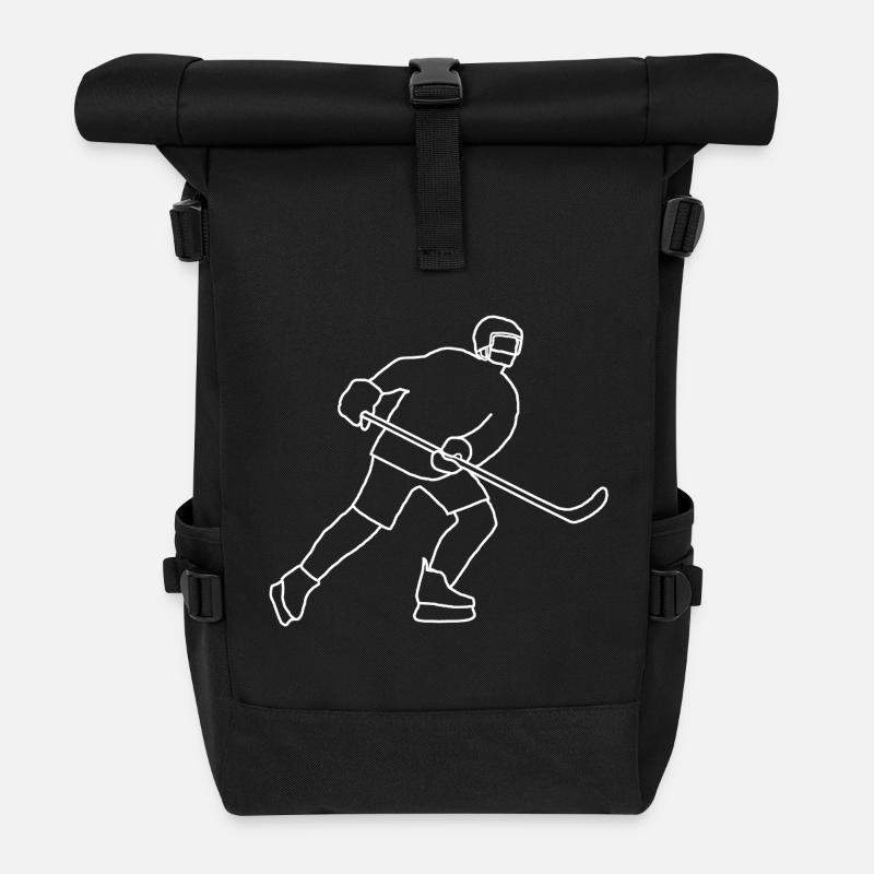 Eishockeyspieler - Rolltop Rucksack - Schwarz