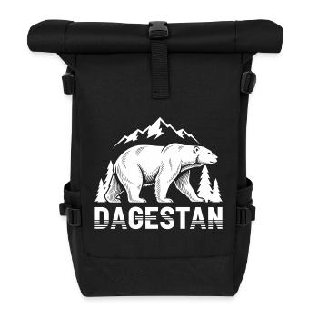 Dagestan Bear Mountain Wappen - Rolltop Rucksack - Schwarz - Vorne