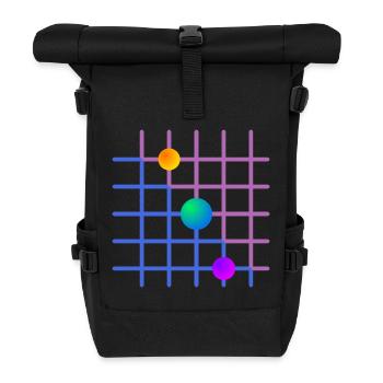 Gradientgitter mit Farbkugeln - Rolltop Rucksack - Schwarz - Vorne