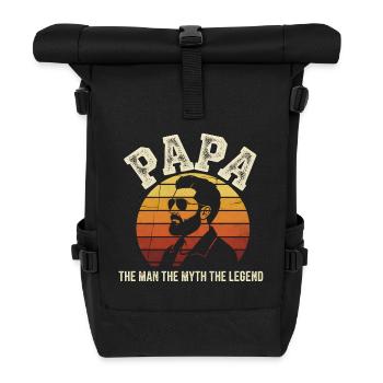 Papa Legend Retro Sun - Roll Top Backpack - black - Front