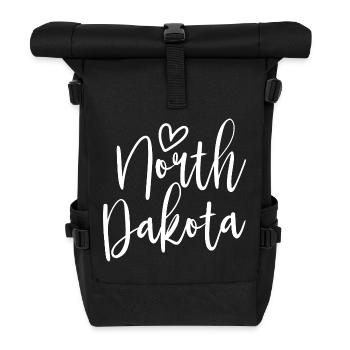 North Dakota Heart Women's Love North Dakota - Roll Top Backpack - black - Front