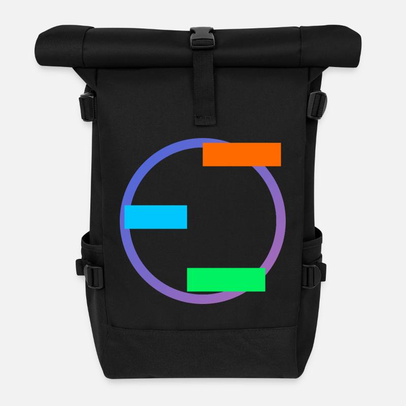 Geometric Balance - Rolltop Rucksack - Schwarz