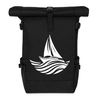 Nautische Segel Ästhetik für Ocean Wellen Fans - Rolltop Rucksack - Schwarz - Vorne