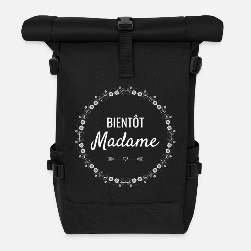 soon madame - Roll Top Backpack - black