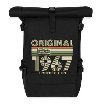 Originales Vintage-Erbstück von 1967 - Rolltop Rucksack - Schwarz - Vorne