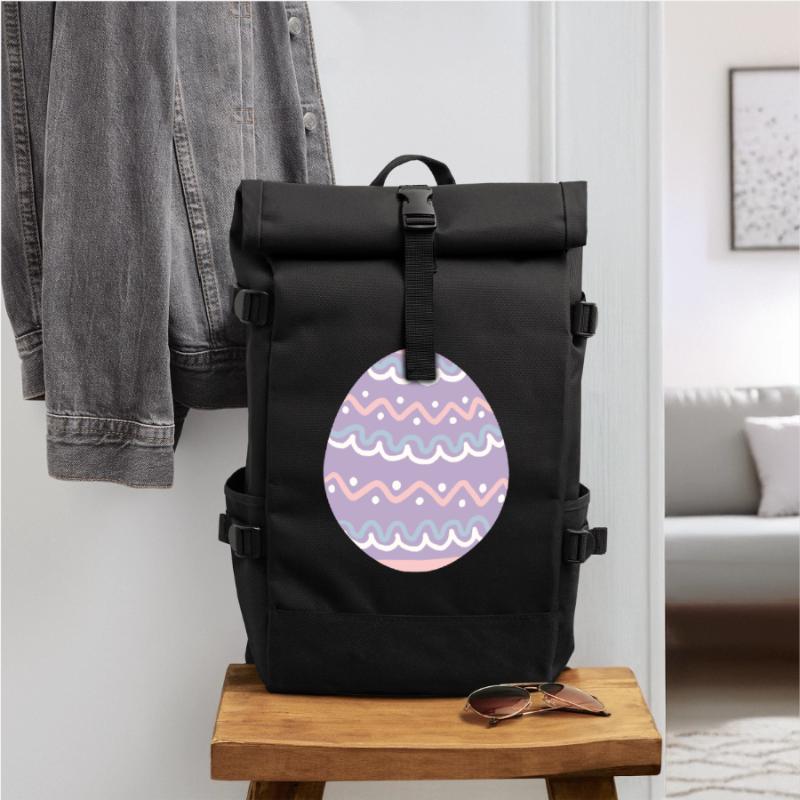 Pastel Wavy Easter Egg Roll Top Backpack