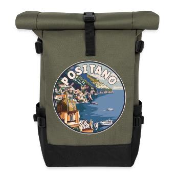 Explorez Positano en Italie Paradis méditerranéen - Sac à dos roll top - olive/noir - Devant