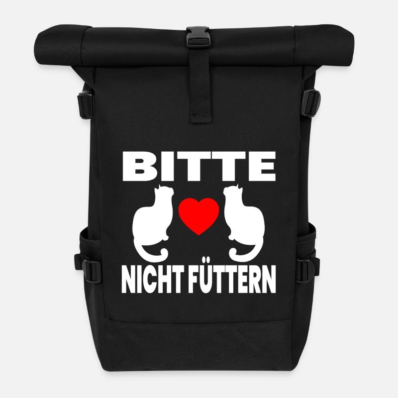 Katzen - Rolltop Rucksack - Schwarz