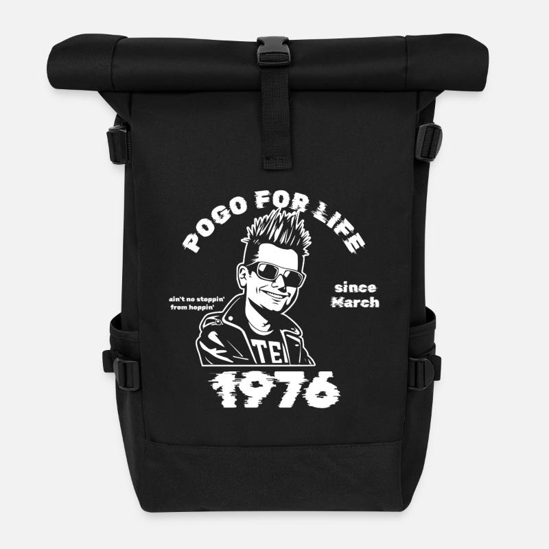 50th Birthday Pogo for life since 03/1976 - Roll Top Backpack - black