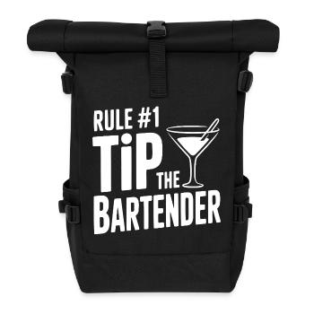 Rule #1 Tip the Bartender - Roll Top Backpack - black - Front