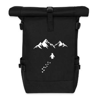 Lonely Penguin alone - Roll Top Backpack - black - Front