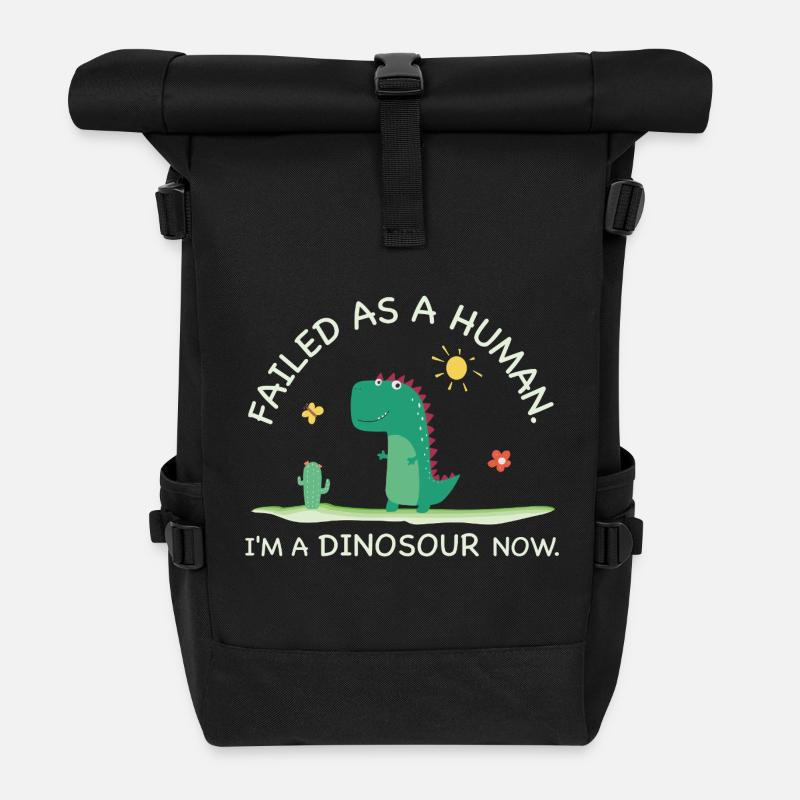 Failed as a Human – I’m a Dinosaur Now - Rolltop Rucksack - Schwarz