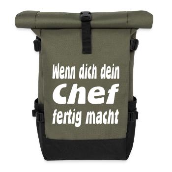 chef - Roll Top Backpack - olive/black - Front